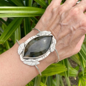 Labradorit und Sterling Silber Armband