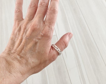 Braided sterling silver ring