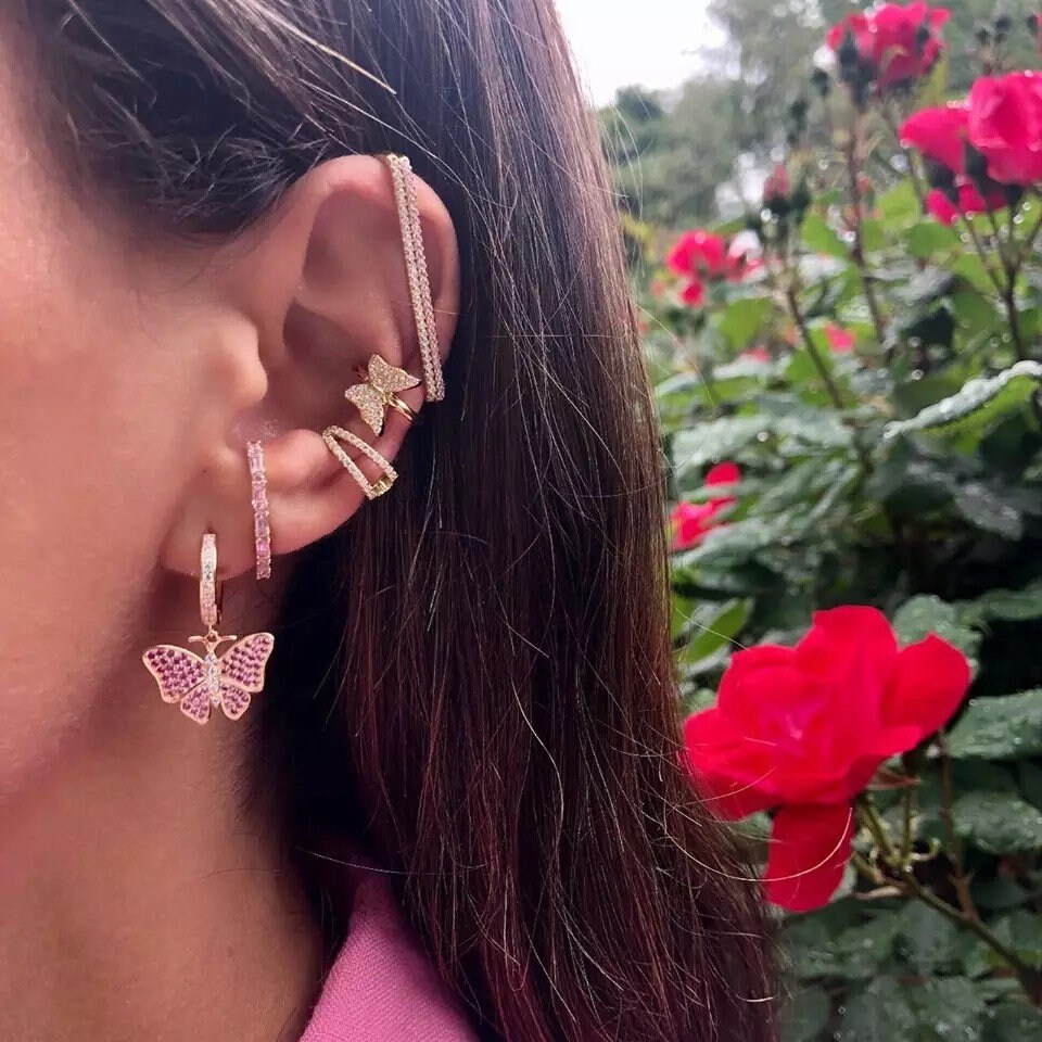 925 Sterling Silver Ear Bar Cuff Gold Ear Cuff Bar Ear Etsy