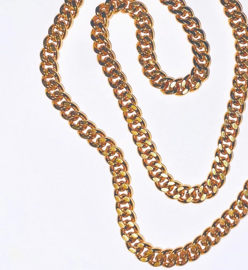 Cuban Link Chain Belt Gold Chain Belt 