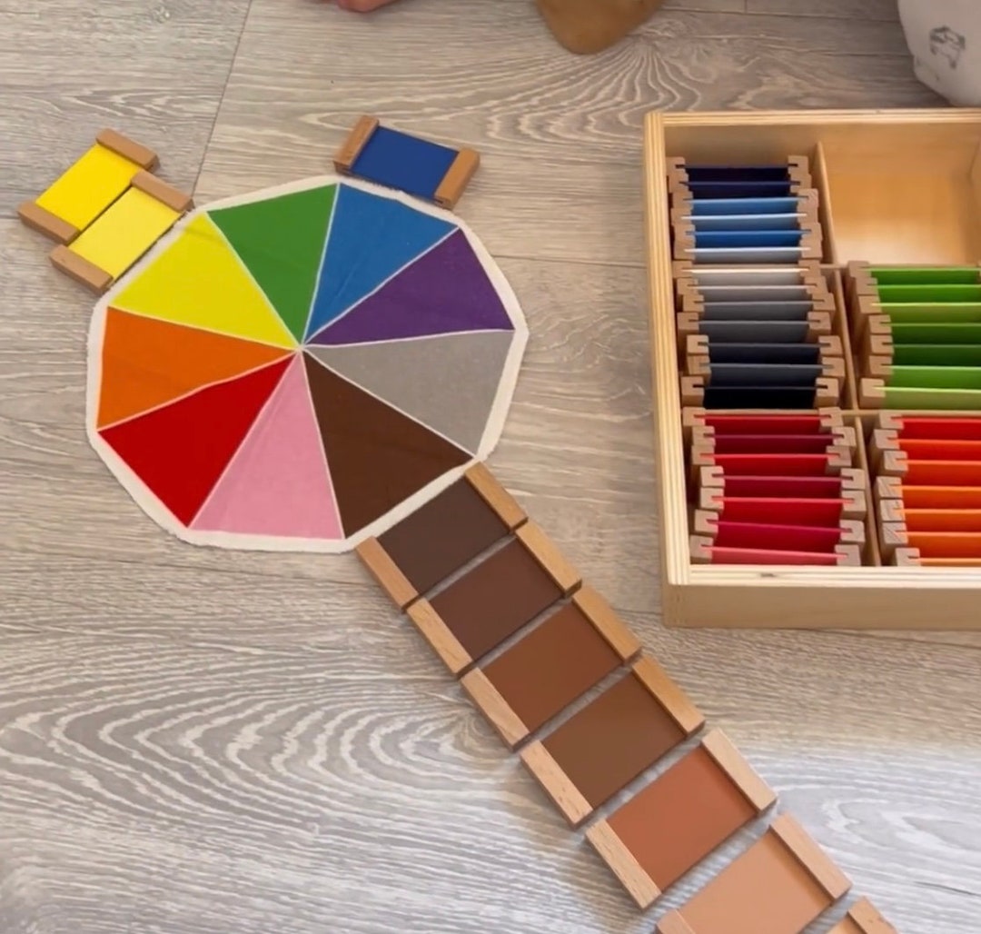 CERCLE TISSU 9 Couleurs, Enneagone, Troisième boîte des couleurs Montessori,  Activité couleurs, Eveil enfant dès 3 ans -  France