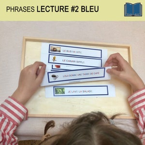 Cartes phrase lecture, format PAPIER, première lecture, toutes les lettres se lisent, apprendre à lire, matériel éducatif maternelle