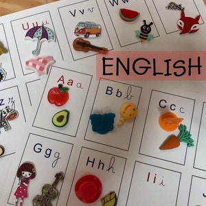 ENGLISCHES Set, Montessori-Aktivität, +50 kleine Objekte, Angriffsgeräusch, Lehrmaterial, Lese-CP, Kindergarten-Lesung, Phonologie