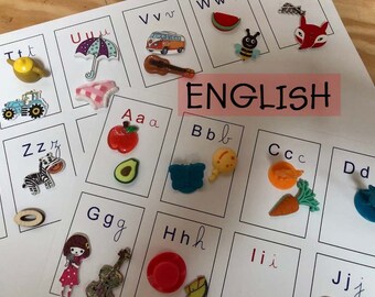 Set ANGLAIS, Alphabet Montessori, +50 objets miniatures, sons d'attaque, matériel éducatif, lire, lecture maternelle, Phonologie,