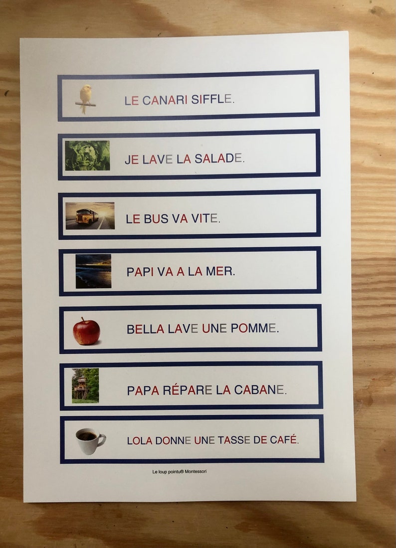 Reading sentence cards, PAPER format, first reading, all the letters can be read, learning to read, nursery educational material image 9