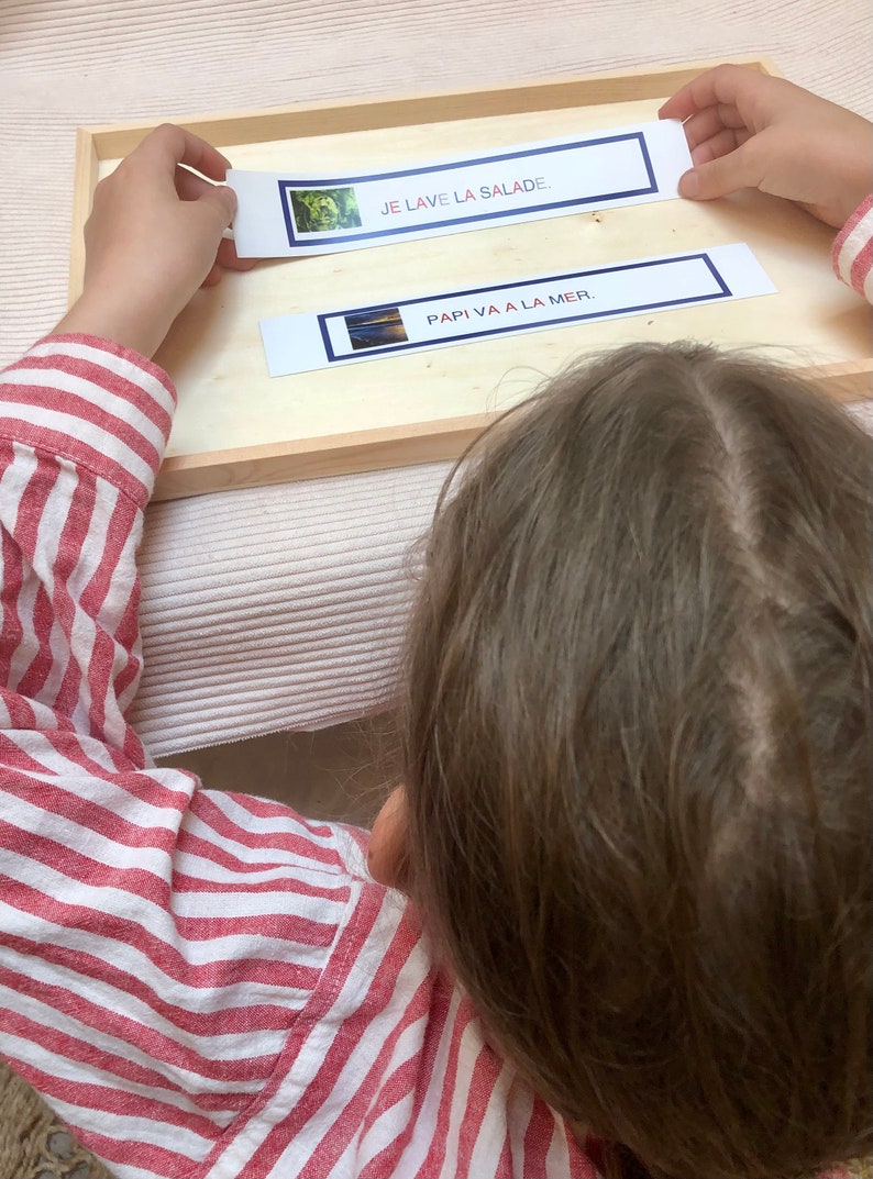 Reading sentence cards, PAPER format, first reading, all the letters can be read, learning to read, nursery educational material image 10