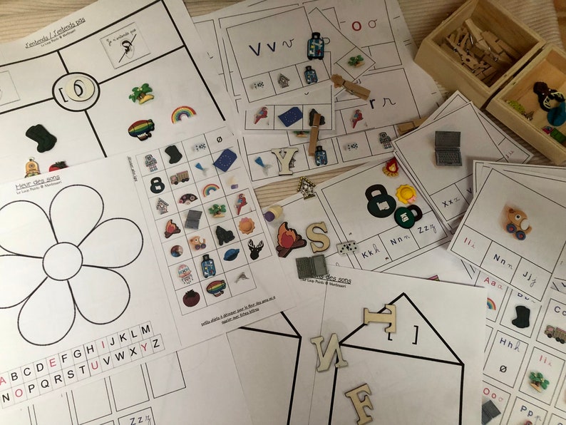 Set 1 phono Games, Reading Sounds, Activities Booklet, Phonology, The Pointed Wolf Montessori, learning reading sounds, kindergarten image 2
