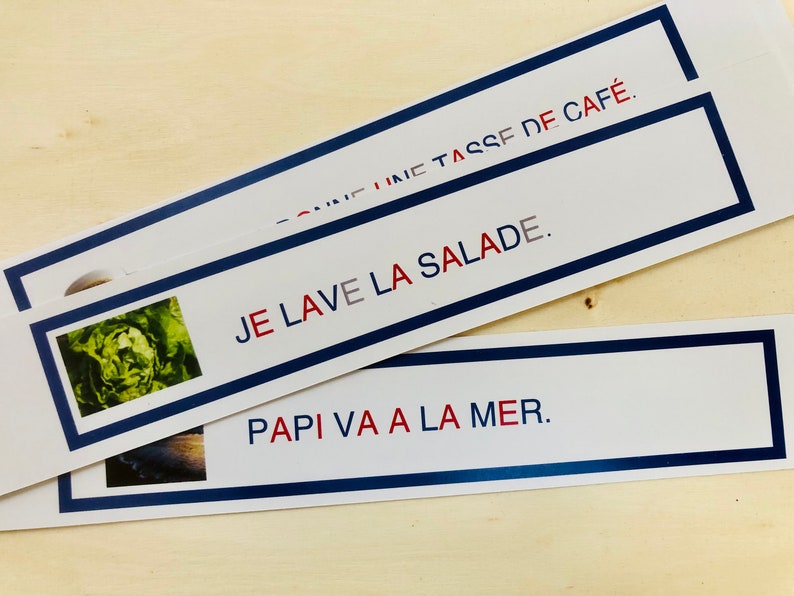 Reading sentence cards, PAPER format, first reading, all the letters can be read, learning to read, nursery educational material image 8