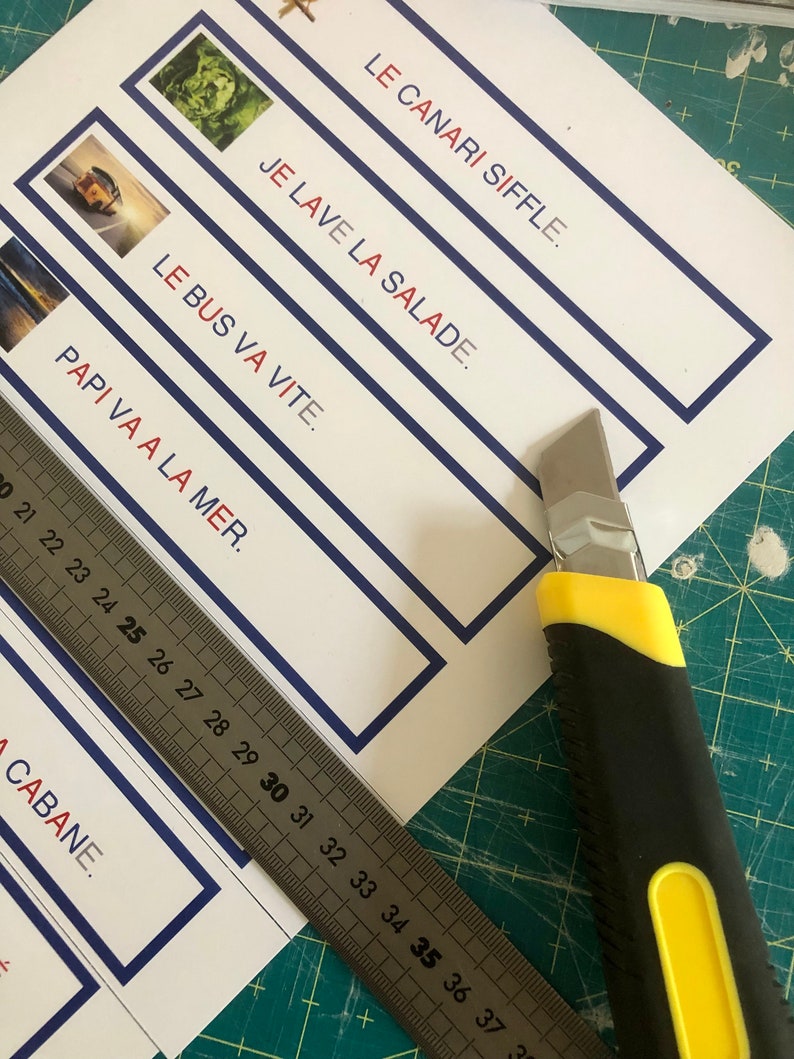 Reading sentence cards, PAPER format, first reading, all the letters can be read, learning to read, nursery educational material image 6