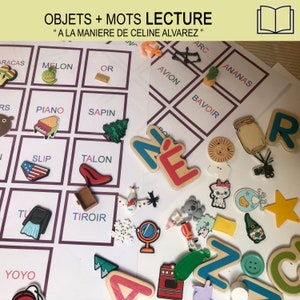 LECTURE Montessori #CélineAlvarez, Coffret Violet 44 objets, Mots simples et digrammes, CP CE1, matériel éducatif, 13 activités bonus Cadeau