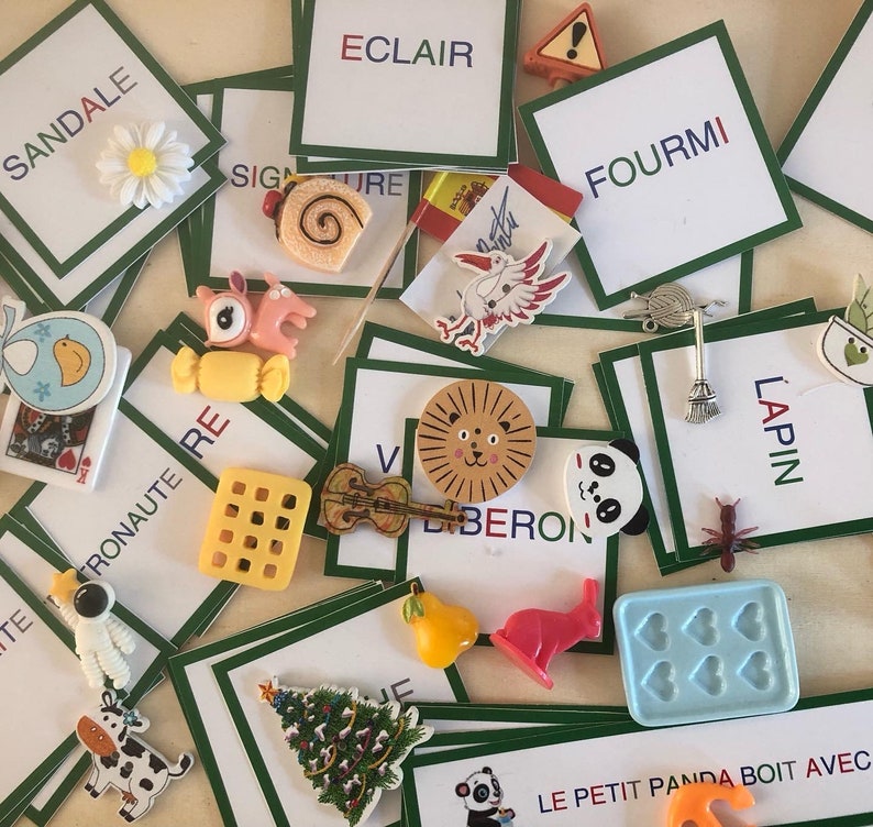 LESEKARTEN #3, Wörter + Sätze zum Lesen, GRÜNE Montessori-Serie, DIGRAMME, Karten, Lesen lernen, pädagogisches Lehrmaterial Bild 4