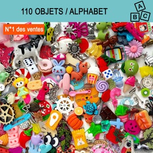 Conjunto Maxi PHONO Montessori: 25, 50, 110 objetos en miniatura para fonética: alfabeto completo.