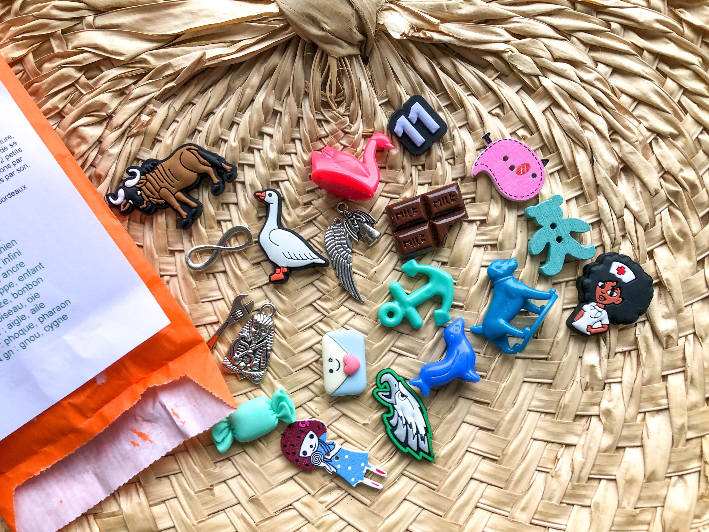 Set#2 Phonologie Montessori, 20 objets pour digrammes, matériel