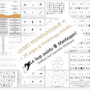 Set 1 phono Jeux, Lecture Sons, Livret Activités, Phonologie, Le loup pointu Montessori, apprentissage lecture sons, maternelle image 1