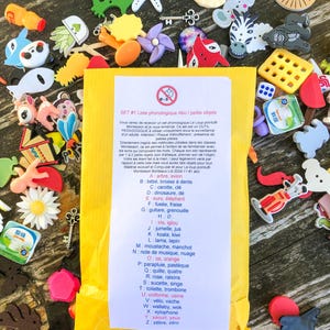 50 oggetti fonologici Montessori | Consapevolezza fonologica | Imparare a leggere | Alfabeto | Scuola dell'infanzia/Prima elementare | Set per l'istruzione domiciliare n. 1: Il lupo appuntito