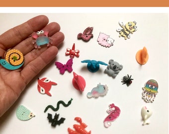 21 x Miniatur-TIER-Objekte, Klassifizierung, Montessori, Land / Meer / Luft, Stoffmatte, pädagogisches Material für Kindergarten, Heimunterricht, Schule