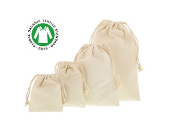 Organic bulk bag, zero waste, ecological washable pouch, organic cotton pouch, bulk purchase, reusable, sustainable