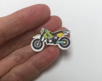 Objeto en miniatura de motocicleta, pequeño objeto de madera.