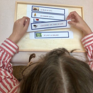 Reading sentence cards, PAPER format, first reading, all the letters can be read, learning to read, nursery educational material image 2