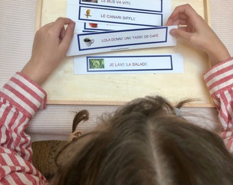 Reading sentence cards, pdf or print, first reading, all letters can be read, learning to read, nursery educational material