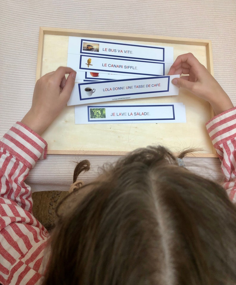 Reading sentence cards, PAPER format, first reading, all the letters can be read, learning to read, nursery educational material image 2