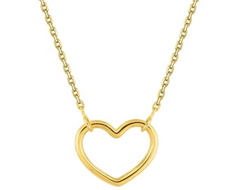 Heart necklace in 18 carat gold yellow or white color