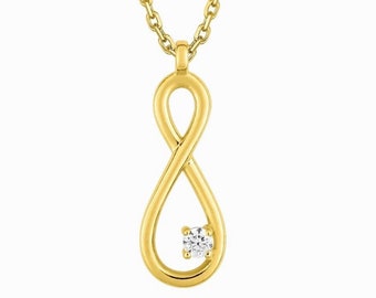 Women's necklace in 18 carat gold set with a stone of your choice