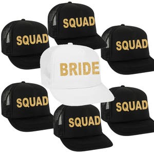 BRIDE & SQUAD - bridal party trucker hats