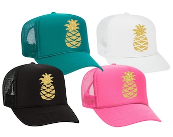 Pineapple Hat - glitter trucker hat (multiple colors), glitter pineapple trucker hat, pineapple trucker hat