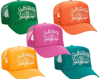 SALTWATER & SUNSHINE - kleurrijke truckerpet (meerdere kleuren)