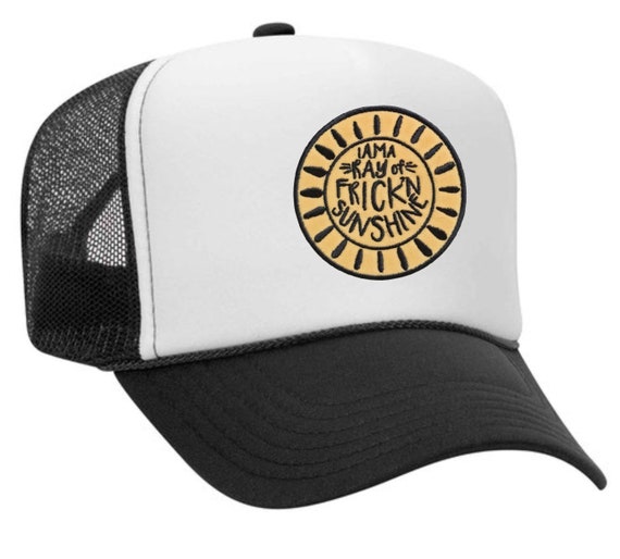 Vintage Style Ray Of Sunshine Trucker Mesh Snapback Cap Hat Embroidered Patch RAY of FREAKING SUNSHINE - Embroidered Patch Trucker Hat  main image 4