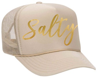 SALTY - metallic trucker hat (multiple colors), salty hat, salty trucker hat