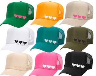 Casquette trucker TRIPLE HEART (plusieurs couleurs) - casquette trucker personnalisable, casquette trucker colorée