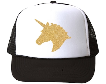 unicorn hat YOUTH - glitter trucker hat (multiple colors)
