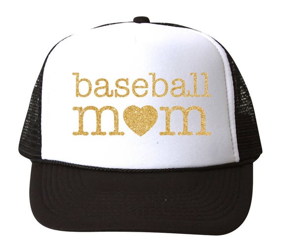 baseball mom - glitter trucker hat (multiple colors)