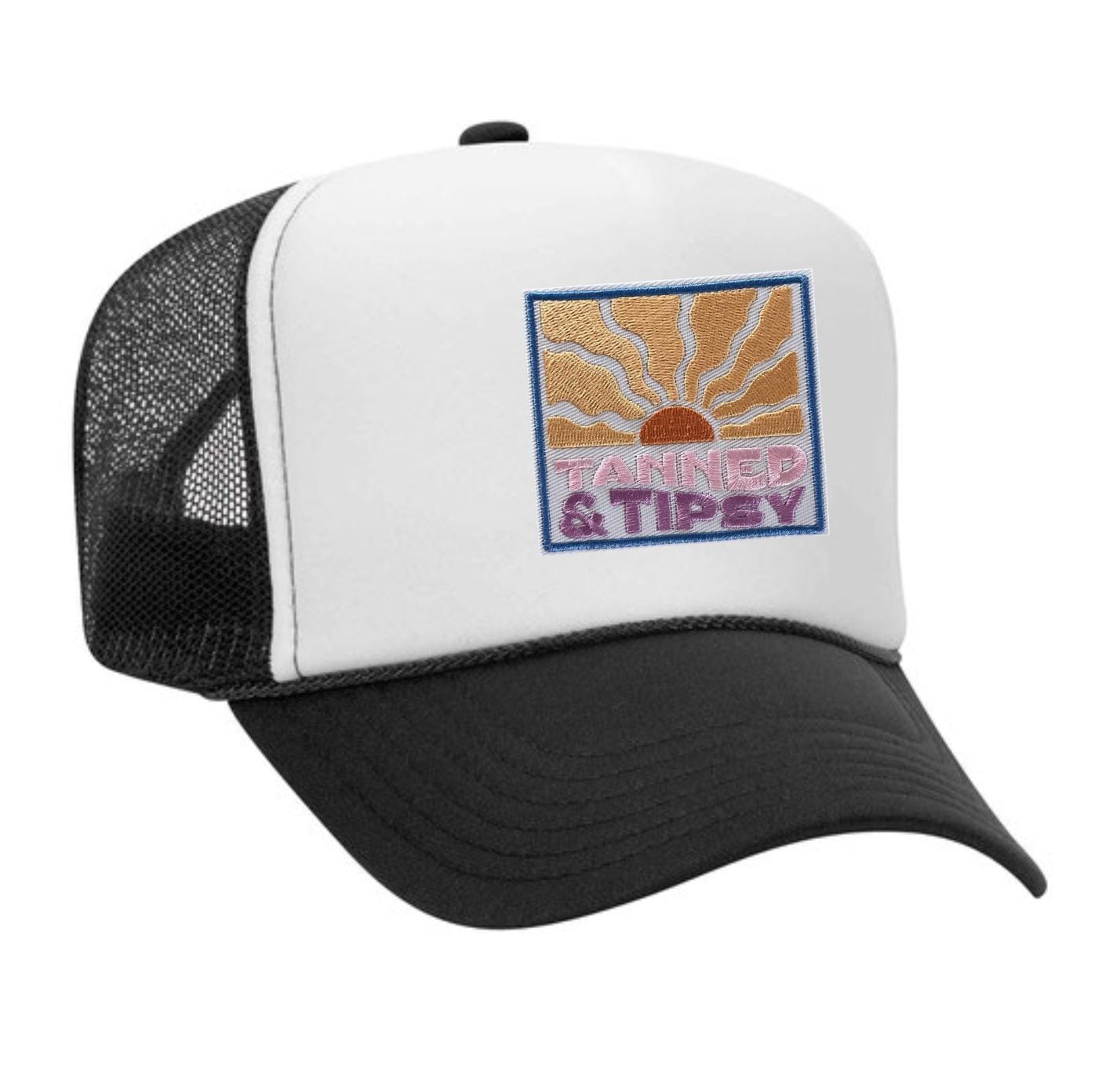 White & Black \'Tanned and Tipsy\' Trucker Hat IVORY & BLACK HAT - TANNED & TIPSY – Pharm Favorites by  main image 3