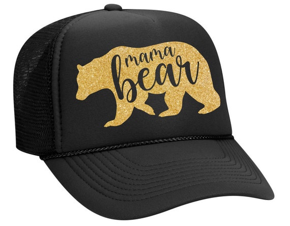 Unisex Hand Painted Yellow Fedora Hat with Black Momma Bear ? Graphic Witch Hat Black Bear - Framed Art main image 4