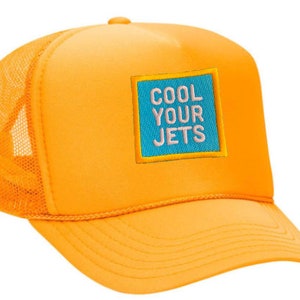 COOL YOUR JETS Embroidered Patch Trucker Hat Multiple Colors Yellow