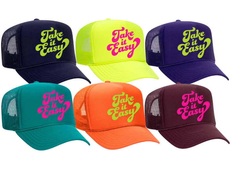 Take It Easy Trucker Hats - Etsy