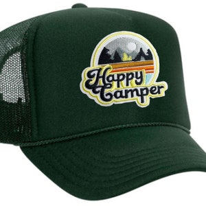 HAPPY CAMPER - Embroidered Patch Trucker Hat (Multiple Colors)