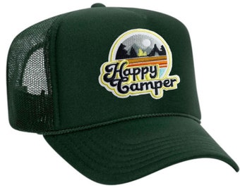 HAPPY CAMPER - Embroidered Patch Trucker Hat (Multiple Colors)