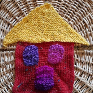 Las Casitas The little Houses rustic baby washcloth set of Two