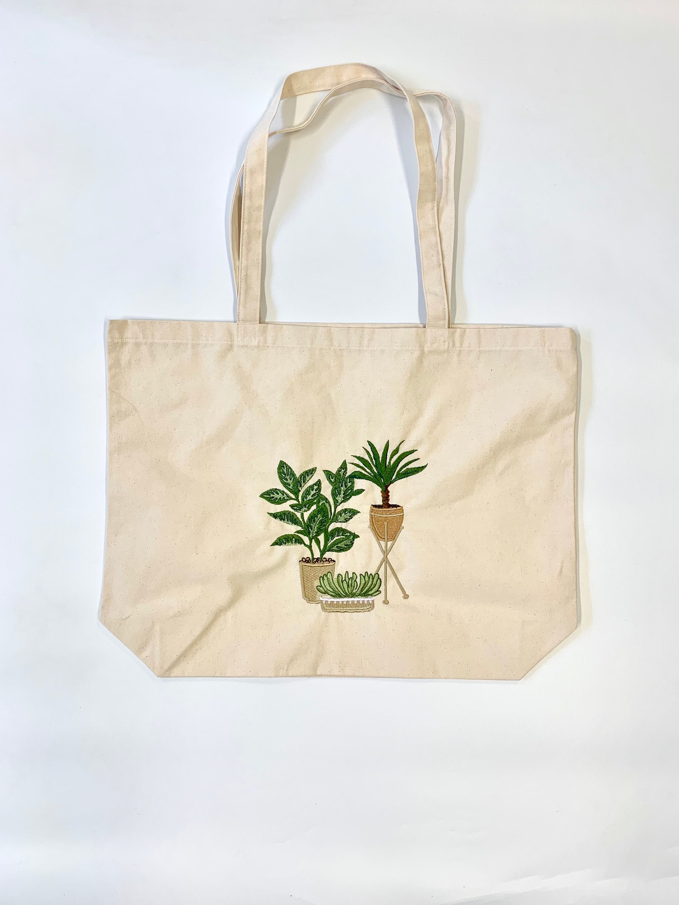 Botanical house plants canvas tote bag reusable shopper bag | Etsy