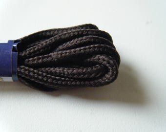 pair of round cotton laces of Brown Shoe length 80 cm, 6 holes