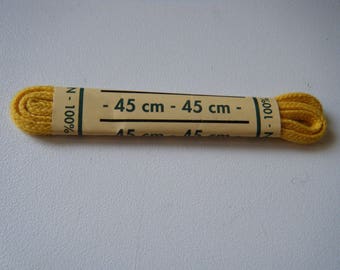 pair of round cotton laces with yellow shoe length 45 cm 2 holes