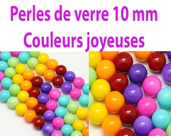 10 mm / 25 10 mm multicolored glass beads