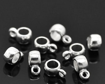 set of 10 bails bead silver 9 x 4 mm