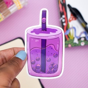 Taro Boba Tea Buddies Sticker | Laptop Sticker | Cute Sticker | Waterproof Vinyl Sticker | Sticker for Laptop | Sticker for Hydroflask |