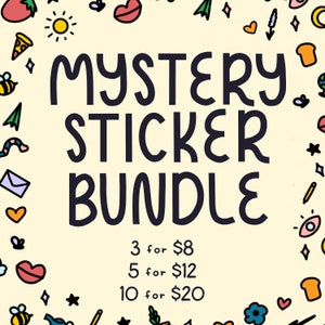 Mystery Sticker Bundle | Laptop Sticker | Cute Water Bottle Sticker | Waterproof Vinyl Sticker | Sticker for Laptop | Mystery Sticker Pack |