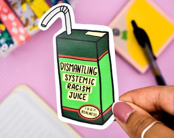 Social Justice Juice Box Sticker | Laptop Sticker | Cute Water Bottle Sticker | Waterproof Sticker | Colorful Laptop Decal